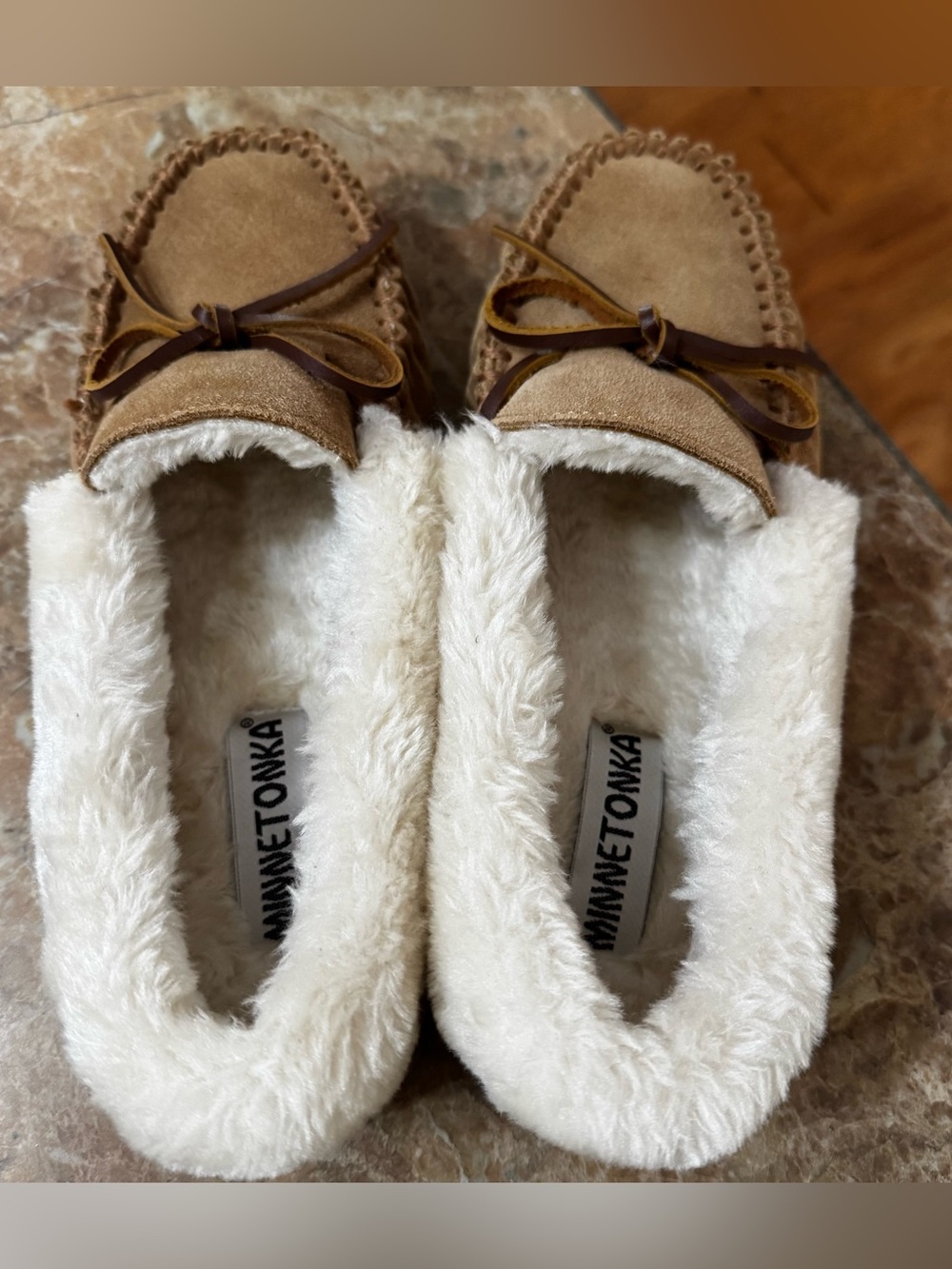 Minnetonka Cally Suede Slippers Women’s 8M Moccasin Cinnamon Shoes - Picture 3 of 5